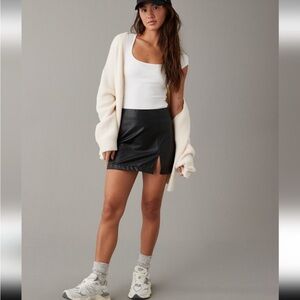 AE High-Rise Vegan Leather Mini Skirt